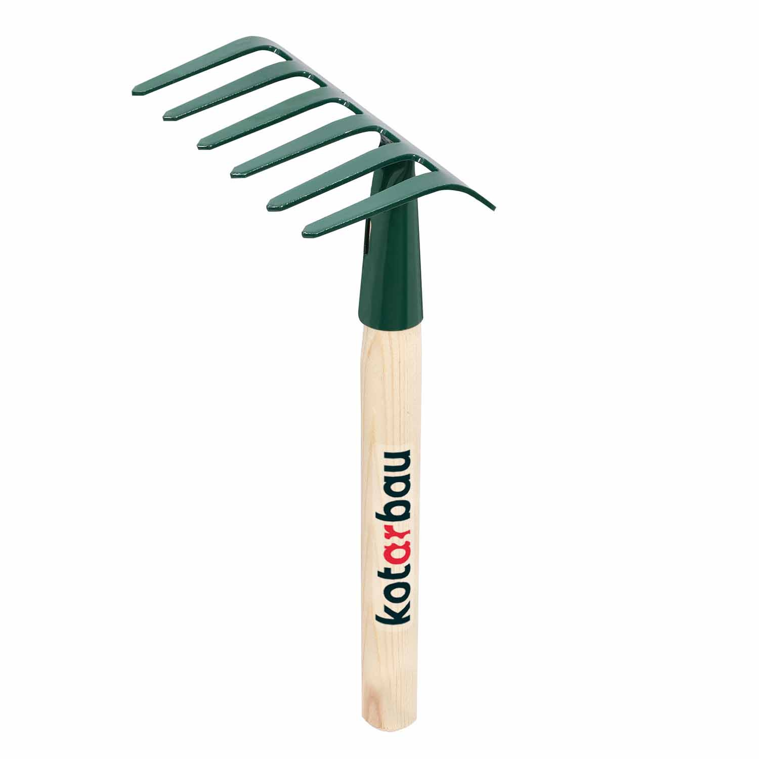 kovové záhradné hrable 115 mm s drevenou násadou 30 cm