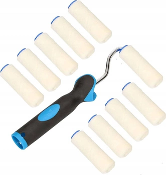 70mm velúrové maliarske valčeky s rukoväťou 10ks sada