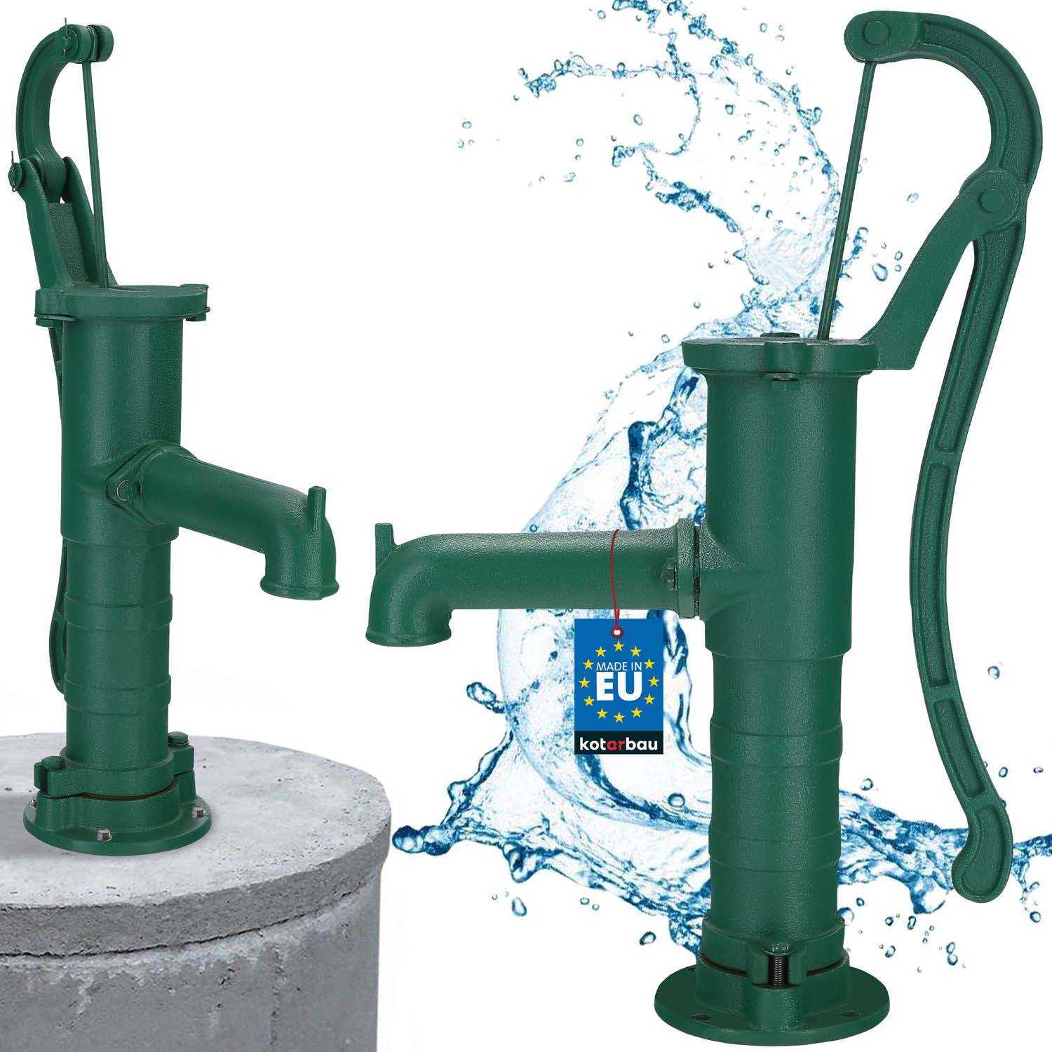 Záhradné ručné čerpadlo habešské na vodu liatinové 65 cm