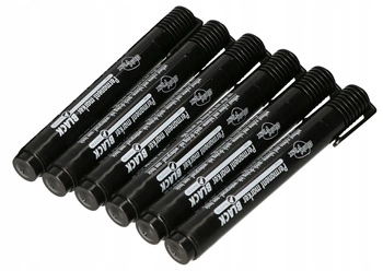 Permanentný popisovač čierny vodeodolný okrúhly 6 ks.