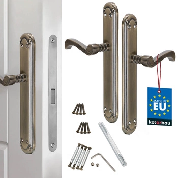 Kľučka dverí dlhá retro zdobená patinou bez zámku