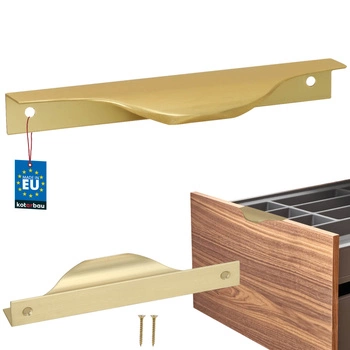 Hranatá nábytková úchytka moderná hliníková zlatý matný 128 mm