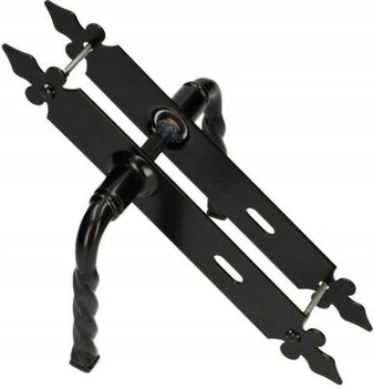 Kľučka lila na bránu kovaná 72 mm na kľúč