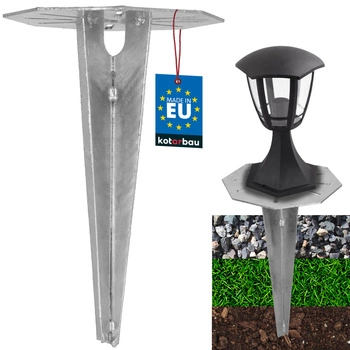 Základňa pre záhradné svietidlá zapustená do zeme kotva 190 mm