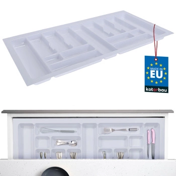 Organizér na príbory vložka do kuchynskej zásuvky biely 49x93 cm