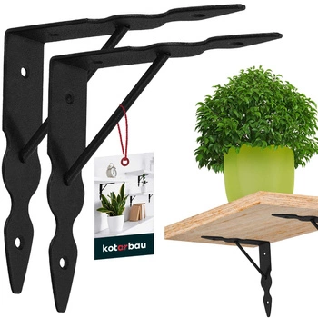 Podpera na police s výstuhou čierna 15x15 cm sada 2 ks.