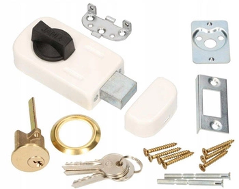 Povrchový zámok garážovej brány biela