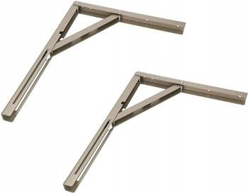 Držák úhelník sklápací na policu 400 mm rozkladací  2 ks - Farba saténová