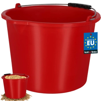 Vedro stavebné hospodárske s výlevkou 12 l červené