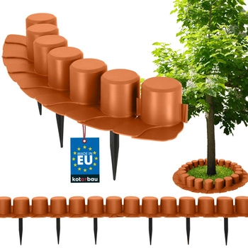 Okraj trávnika obrubník s nárazníkom plastový zatĺkací terakota 4 m