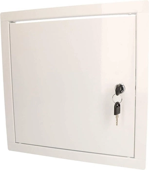 Oceľové kontrolné dvierka s bielymi kľúčmi 30x30 cm