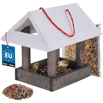 Drevené kŕmidlo pre vtáky + krmivo 0,5 kg