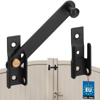 Záver zámok okenice altány brány oceľ čierna 120 mm