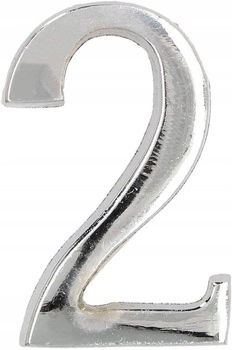 Číslo domu "2" číslo dverí 5 cm chróm
