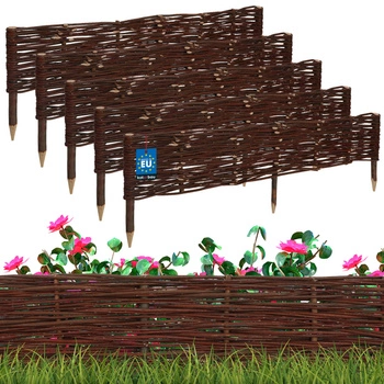 Prútený záhradný plot riadený palisáda lemovanie 100x20 cm sada 5 ks.