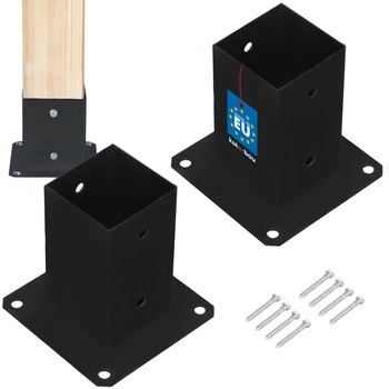 Základňa stĺpa priskrutkovaná k betónu čierna 80x80 mm sada 2 ks.