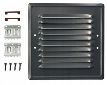 Ventilačná mriežka kovová pre krb 16,5x16,5 s háčikmi - Farba svetlo šedá