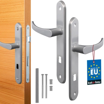 Sada kľučiek 72 strieborná s dlhou hriadeľou a kľúčom