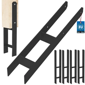 Základňa stĺpika h na zamurovanie pozinkovaná čierna 100 mm sada 4 ks.