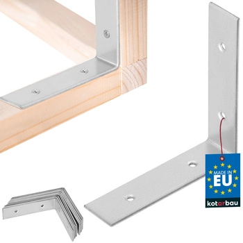 Tesársky uholník nerezový pozinkovaný 80x80x20 mm sada 12 ks.