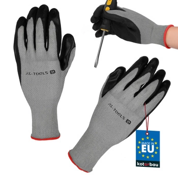 Rukavice pracovné protišmykové potiahnuté latexom sivé veľkosť xxl