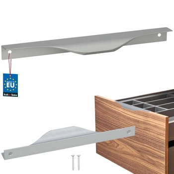 Hranatá nábytková úchytka moderná hliníková strieborná 192 mm