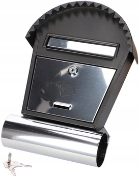 Poštová schránka oceľová trubka na listy noviny - Farba čierna
