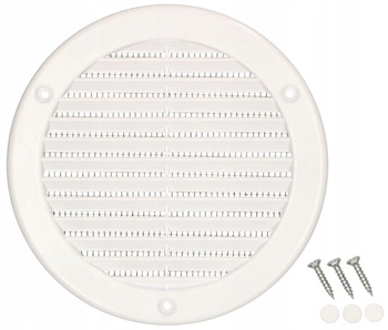 Ventilačná mriežka okrúhla fi 125 mm s mriežkou - Farba biela