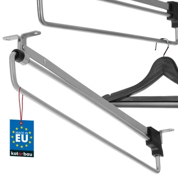 Výsuvný vešiak na košele do šatníka strieborný 400 mm