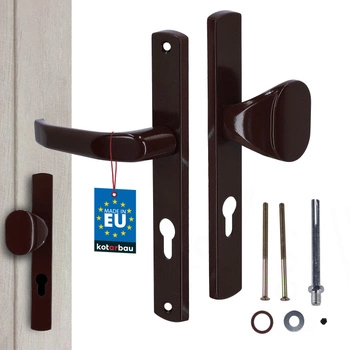 Kľučka s vložkou pre bránu bráničku dvere hliníková hnedá 72 mm