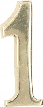 Číslo domu "1" číslo dverí lepidlo 5cm mosadz