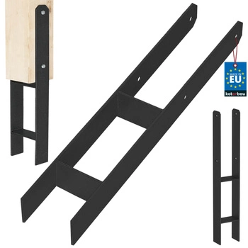 Základňa stĺpika h na zamurovanie pozinkovaná čierna 100 mm