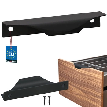 Hranatá nábytková úchytka moderná hliníková matná čierna 96 mm