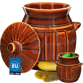 Kameninový sud s vekom na nakladanie kapusty a uhoriek 2,7 l