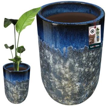 Kvetináč tmavomodrý mrazuvzdorný s odtokom vody ⌀ 35 cm