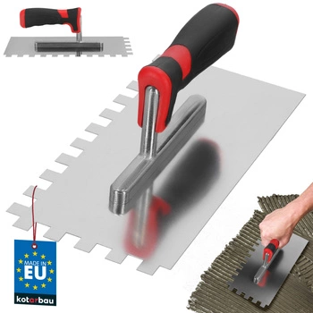 Hladidlo z nehrdzavejúcej ocele 270 mm ozubené 12 mm stierka na sadru