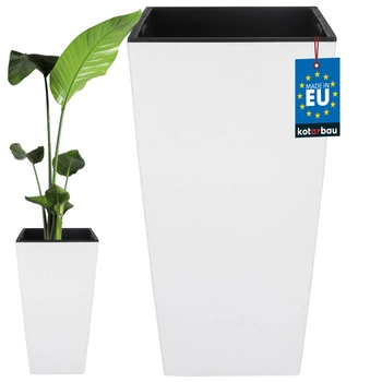 Kvetináč 400x400x750 mm urbi štvorcový biely s vložkou