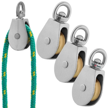 Jednoduchá poniklovaná káblová kladka 1" fi 6 mm sada 3 ks.