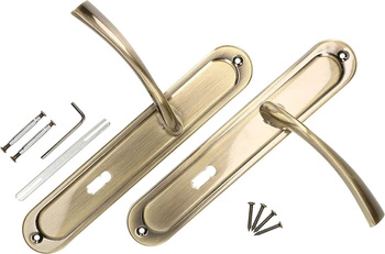 Dverová kľučka 72 mm s dlhým štítom na kľúč set - Farba patina