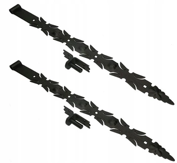 Ozdobný kovaný pásový záves pre dvere 800 mm so západkou - 2 ks.