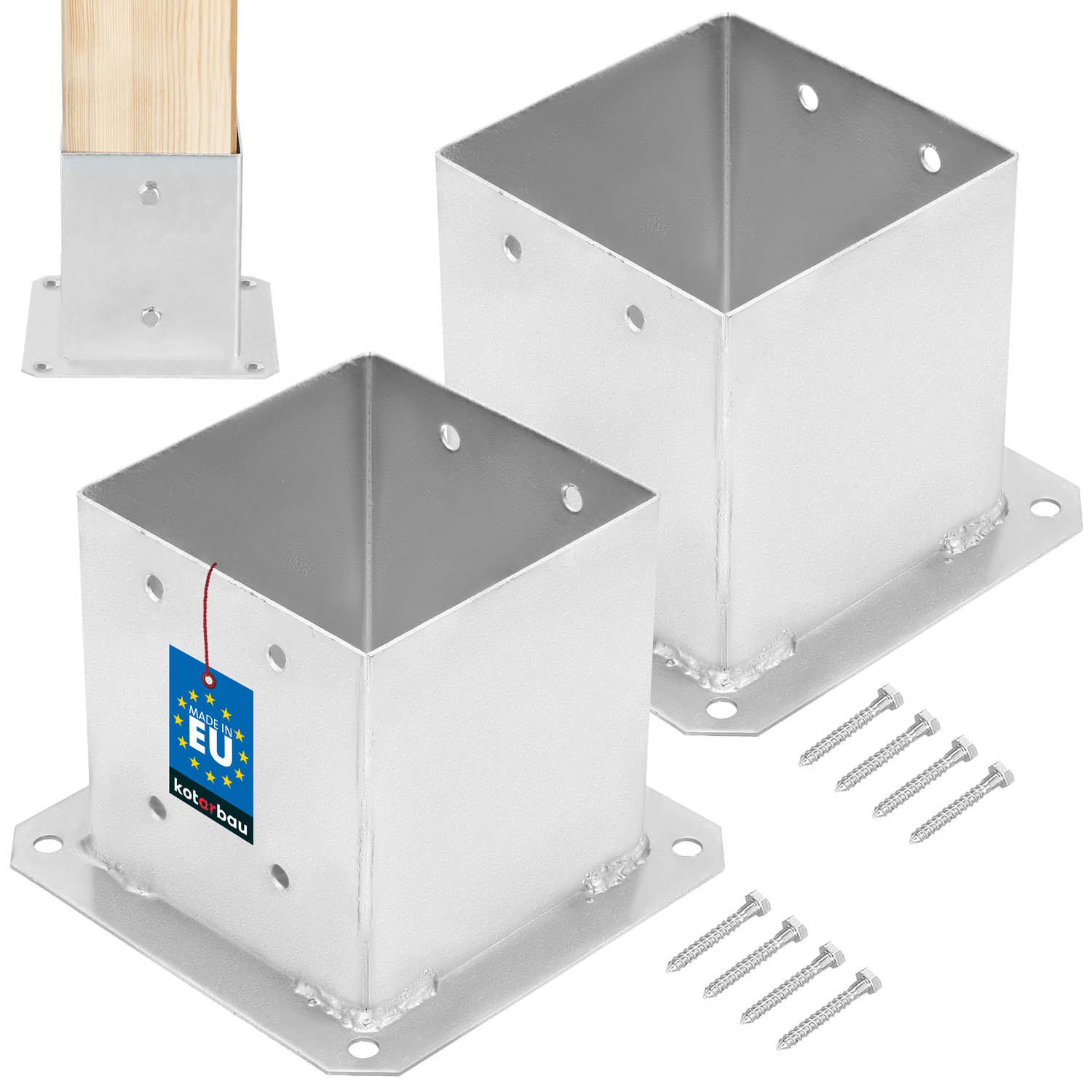 Skrutkovaná základňa tyče 140x140 mm sada 2 ks.