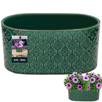 Obloukový keramický dekoratívny kvetináč elegantný tyrkysový 12x25 cm