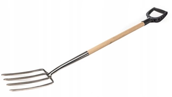 4-ramenné vidly z nehrdzavejúcej ocele na prekopávanie kompostu z trávy
