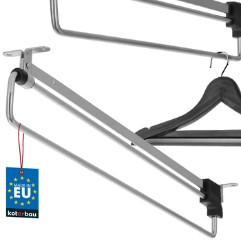 Výsuvný vešiak na košele do šatníka strieborný 450 mm