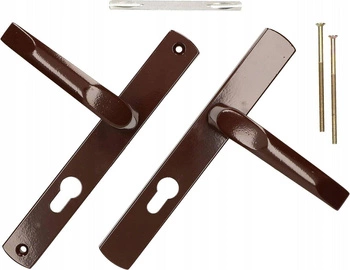 Univerzálna sada dverových kľučiek s dlhou hriadeľovou kľúčovou dierkou 72 mm hnedá