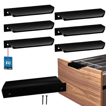 Úchyt nábytkový hliníkový čierny mat 96/116 mm sada 6 ks.