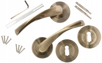 Sada dverových kľučiek 110 mm patina znak