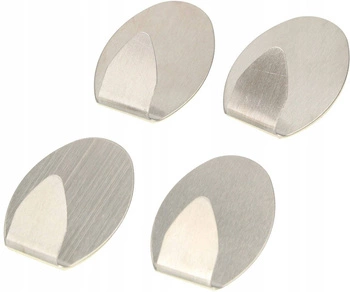 Vešiak háčik samolepiaci kúpeľňa 4 ks - Farba strieborná