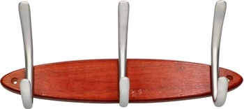 Nástenný vešiak s 3 háčikmi na oblečenie drevené kľúče