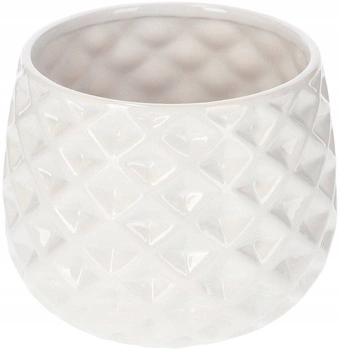 Kvetináč keramický glazovaný 13 cm - Farba biela